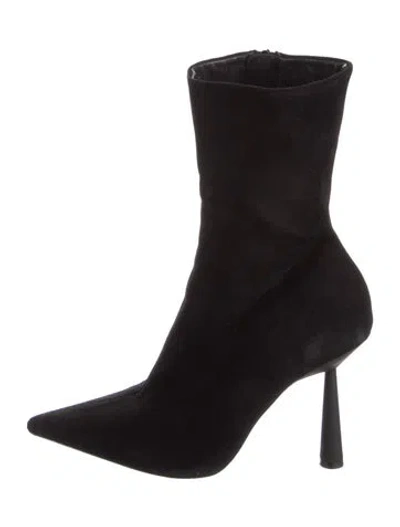 Pre-owned Gia/rhw Suede Sock Boots In Black