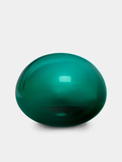 Giberto Hand-blown Murano Glass Paperweight  Abask Luxury Gift In Green
