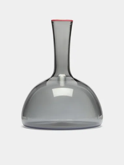 Giberto Roi Hand-blown Murano Glass Carafe  Abask Luxury Gift In Gray