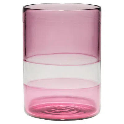 Pre-owned Giberto Venezia Gondola Murano Pink Glass Tumbler By , Hand-blown