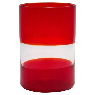 Pre-owned Giberto Venezia Gondola Murano Red Glass Tumbler By , Hand-blown