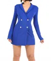 Gibiu Bossed Up Blazer Mini In Royal Blue In Blue