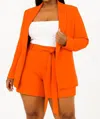 Gibiu Power Move Blazer Set In Orange In Orange