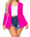 Gibiu Single Button Blazer In Pink In Pattern