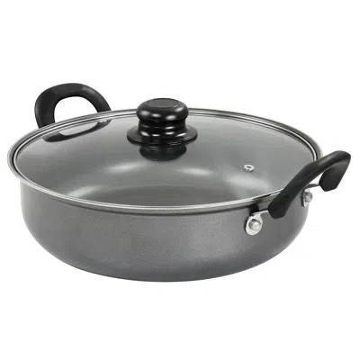 Gibson 12'' Non Stick Aluminum Frying Pan With Lid In Gray