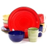 Gibson 12 Piece Dinnerware Set In Red