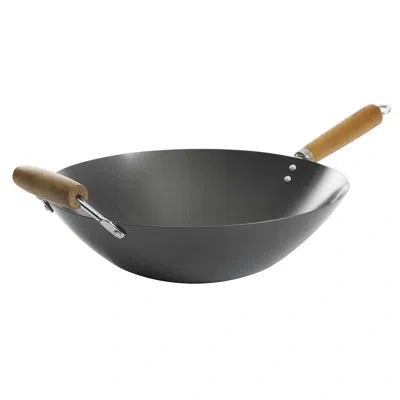 Gibson 14 In. Non-stick Carbon Steel Wok In Black