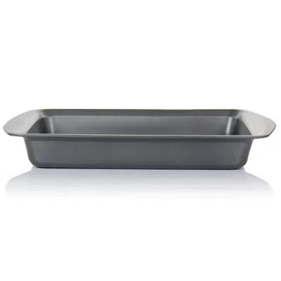 Gibson 16 In. Non-stick Steel Roasting Pan In Charcoal