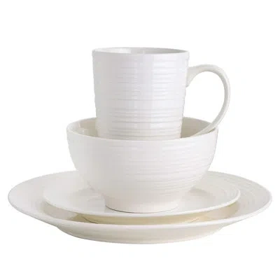 Gibson 16 Piece Dinnerware Set, Service For 4 In White