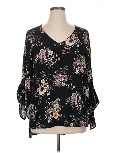 Pre-owned Gibson 3/4 Sleeve Blouse In Black