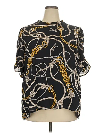 Pre-owned Gibson 3/4 Sleeve Blouse In Black