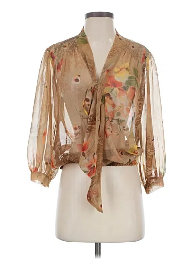 Pre-owned Gibson 3/4 Sleeve Blouse In Brown