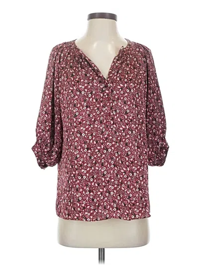 Pre-owned Gibson 3/4 Sleeve Blouse In Burgundy
