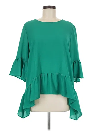 Pre-owned Gibson 3/4 Sleeve Blouse In Green
