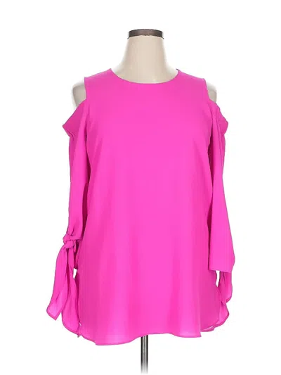 Pre-owned Gibson 3/4 Sleeve Blouse In Pink