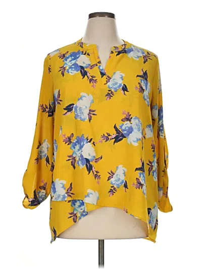 Pre-owned Gibson 3/4 Sleeve Blouse In Yellow