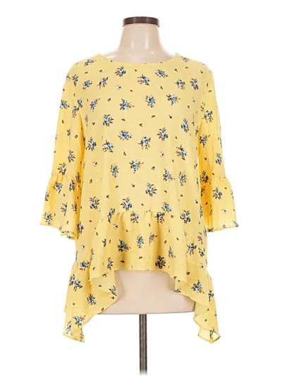 Pre-owned Gibson 3/4 Sleeve Blouse In Yellow