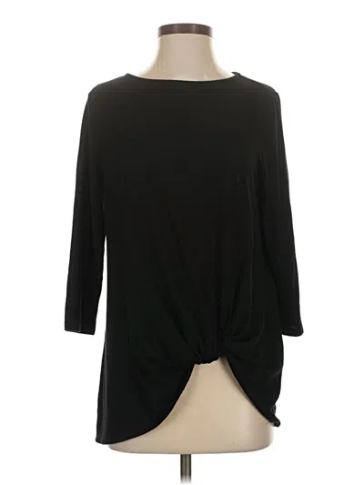 Pre-owned Gibson 3/4 Sleeve Top Black Boatneck Tops