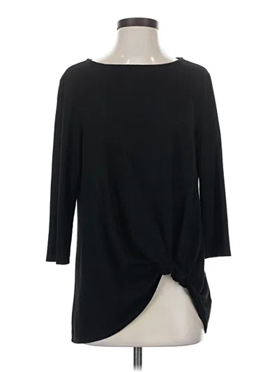 Pre-owned Gibson 3/4 Sleeve Top Black Boatneck Tops