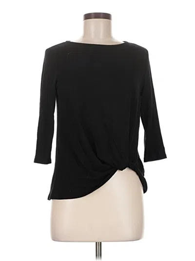 Pre-owned Gibson 3/4 Sleeve Top Black Boatneck Tops
