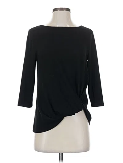 Pre-owned Gibson 3/4 Sleeve Top Black Boatneck Tops