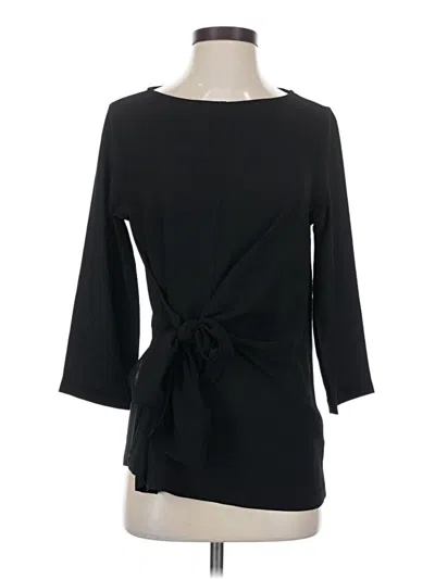 Pre-owned Gibson 3/4 Sleeve Top Black Boatneck Tops