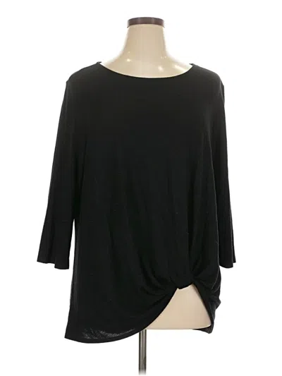 Pre-owned Gibson 3/4 Sleeve Top Black Boatneck Tops