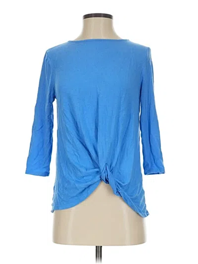 Pre-owned Gibson 3/4 Sleeve Top Blue Boatneck Tops