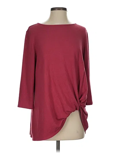 Pre-owned Gibson 3/4 Sleeve Top Burgundy Boatneck Tops