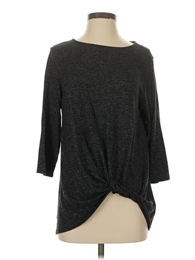 Pre-owned Gibson 3/4 Sleeve Top Gray Boatneck Tops
