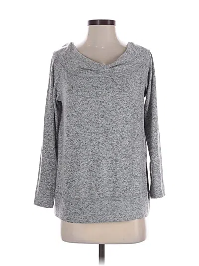 Pre-owned Gibson 3/4 Sleeve Top Gray Scoop Neck Tops