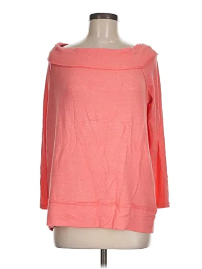Gibson 3/4 Sleeve Top Pink Boatneck Tops