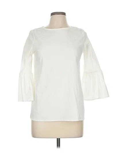Pre-owned Gibson 3/4 Sleeve Top White Boatneck Tops