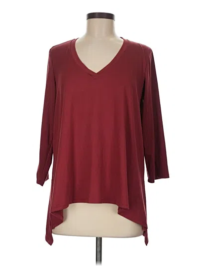 Pre-owned Gibson 3/4 Sleeve T-shirt In Burgundy