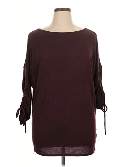 Pre-owned Gibson 3/4 Sleeve T-shirt In Burgundy