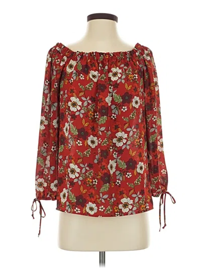 Pre-owned Gibson 3/4 Sleeve T-shirt In Red