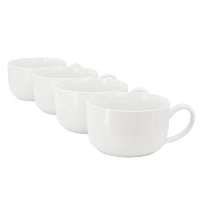 Gibson 4 Piece 32.5 Ounce Fine Ceramic Large Latte Mug Set In White