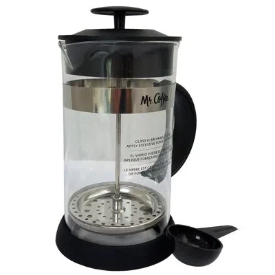 Gibson 4-cup Mr. Coffee Cafe Oasis Glass Body French Press Coffee Maker In Clear;black
