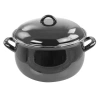 Gibson 6.5 Quart Steel Casserole With Lid In Black