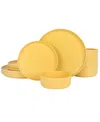 Gibson Canyon Crest Stackable Matte Melamine 12 Piece Set, Service For 4 In Yellow Gold