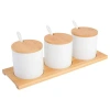 Gibson Ceramic Condiment Server In Brown;white