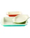 Gibson Colorsplash Imbue 3pc Carbon Steel Nonstick Bakeware Set In Multi