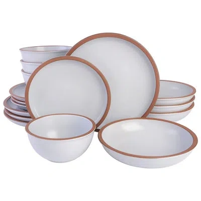 Gibson Earthenware Dinnerware Set - Service For 4 In White