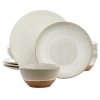 Gibson Elite 12 Piece Dreamweaver Round Earthenware Dinnerware Set In White