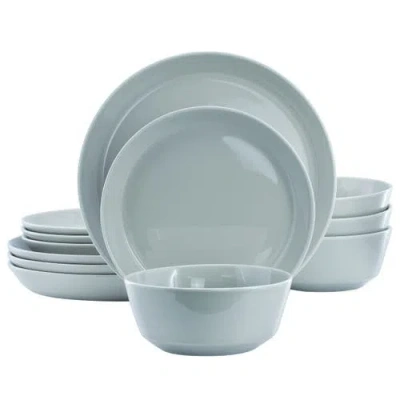 Gibson Elite 12 Piece Round Stoneware Dinnerware Set In Blue