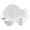 Gibson Elite 16 Piece Embossed Bone China Dinnerware Set In White