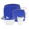 Gibson Elite 16 Piece Stoneware Dinnerware Set In Blue