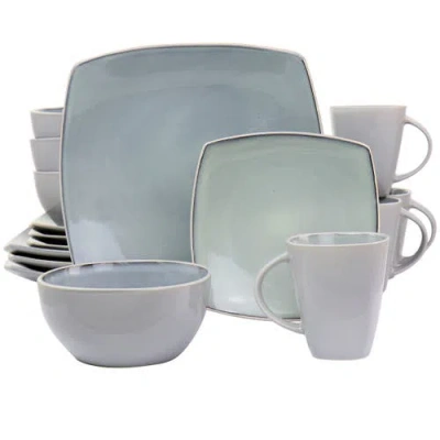 Gibson Elite 16 Piece Stoneware Dinnerware Set In Blue