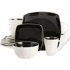 Gibson Elite 16 Piece Stoneware Dinnerware Set In White