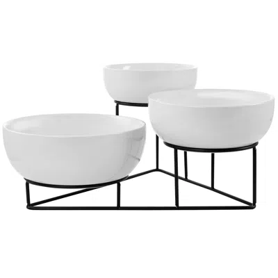 Gibson Elite 4 Piece Bowl Set With Metal Rack
